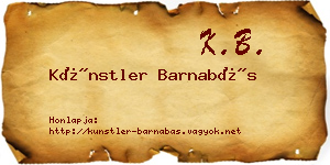 Künstler Barnabás névjegykártya